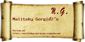 Malitsky Gorgiás névjegykártya